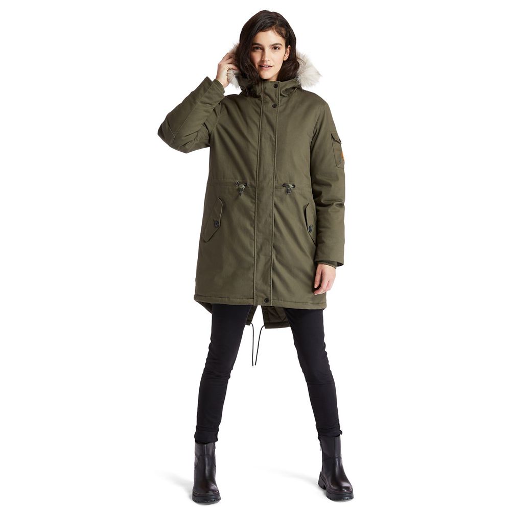 Parka Timberland Mujer Mt Kelsey Fleece-Lined Parka Verde Oliva - Chile PMA-650793